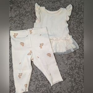 2 piece baby girl set. Carter's tank top style with bunny pants